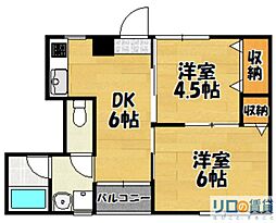 瑞和ビル 2DKの間取図画像
