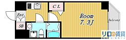 エグゼ新大阪南 1Kの間取図画像
