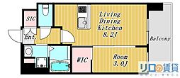 Luxe新大阪VI 1LDKの間取図画像