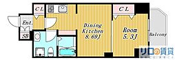 セレニテ新大阪弐番館 1DKの間取図画像