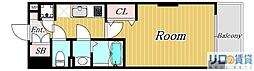 Luxe新大阪α 1Kの間取図画像