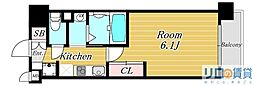 Luxe新大阪西 1Kの間取図画像
