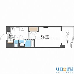 Luxe新大阪α 1Kの間取図画像