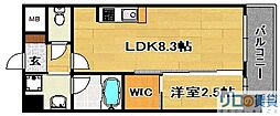 コンフォリア・リヴ淡路 1LDKの間取図画像