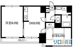 ライオンズマンション新大阪第3 2DKの間取図画像