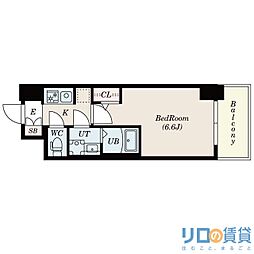 S-RESIDENCE上新庄ascent 1Kの間取図画像