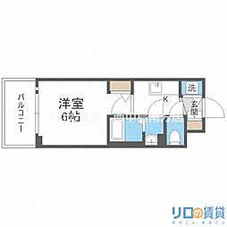 エスリード新大阪グランゲートNORTH 1Kの間取図画像