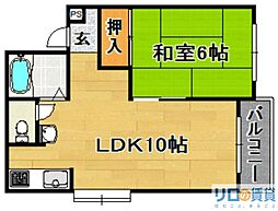 豊二ハイツ 1LDKの間取図画像