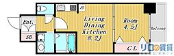 グランルクレ新大阪 1LDKの間取図画像