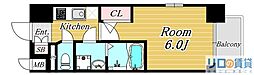 エスリード新大阪ラヴァーグ 1Kの間取図画像