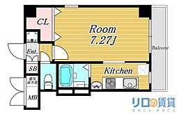 ラ・フォンテ十三 1Kの間取図画像