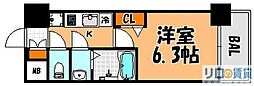 プレサンス淡路駅前 1Kの間取図画像
