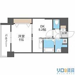 オクトレーベン新大阪 1DKの間取図画像