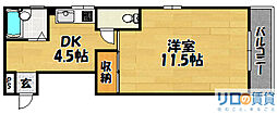 ハイム沙羅 1DKの間取図画像