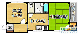 中嶋ハイツ 2DKの間取図画像