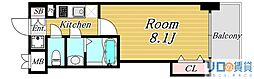 Luxe新大阪SOUTH 1Kの間取図画像