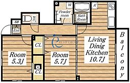間取図画像 2LDK