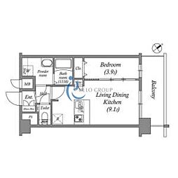アドバンス大阪クラージュ 1LDKの間取図画像