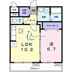 ハーヴェスト3 1LDKの間取図画像