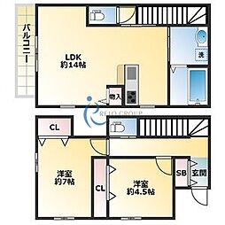 グランぶどうの木 2LDKの間取図画像