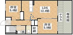 アーバンフラット 2LDKの間取図画像