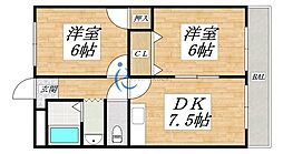 サンパレス加美 2DKの間取図画像