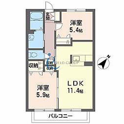 アーバンフラット 2LDKの間取図画像