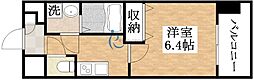 Luxe田辺 1Kの間取図画像