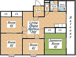 日栄ビル3号館 4LDKの間取図画像
