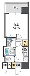 ウエンズ勝山 1Kの間取図画像