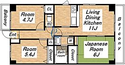 ラヴィッサン南巽 3LDKの間取図画像