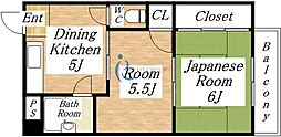 メゾンダイコー 2DKの間取図画像