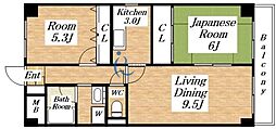 エクセル共立 2LDKの間取図画像