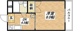 シャトー背戸口 1DKの間取図画像