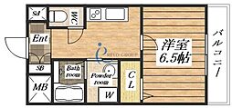 GROOVE平野 1Kの間取図画像