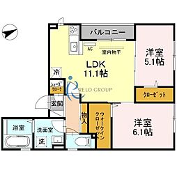 メゾン・アミティエ 2LDKの間取図画像