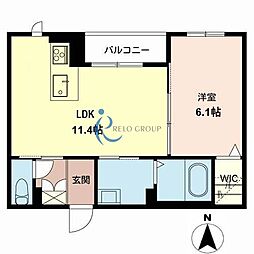 シャーメゾンフランフォーレ 1LDKの間取図画像