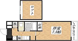 ジュネスコート 1Kの間取図画像