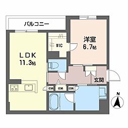 コンコード 1LDKの間取図画像