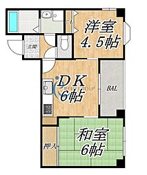 エトルアンボーテ平野 2DKの間取図画像