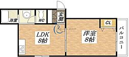 メゾングレース 1LDKの間取図画像