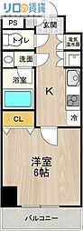 CITYSPIRE平野 1Kの間取図画像