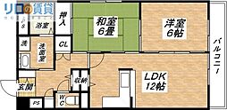 ラ・フォーレ平野 2LDKの間取図画像