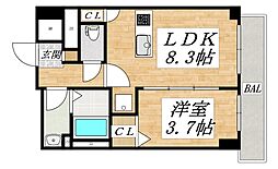 ブリリアントコートLUXE 1LDKの間取図画像