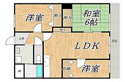 ワカイシビック第一ハイツ 3LDKの間取図画像