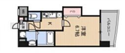 Luxe田辺 1Kの間取図画像