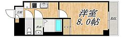 エセリアル喜連瓜破 1Kの間取図画像