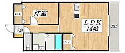 メゾンロイヤルKEN 1LDKの間取図画像