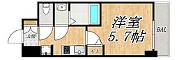 Le-Bear天王寺 1Kの間取図画像