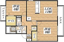 セレブリティ長吉A 2LDKの間取図画像